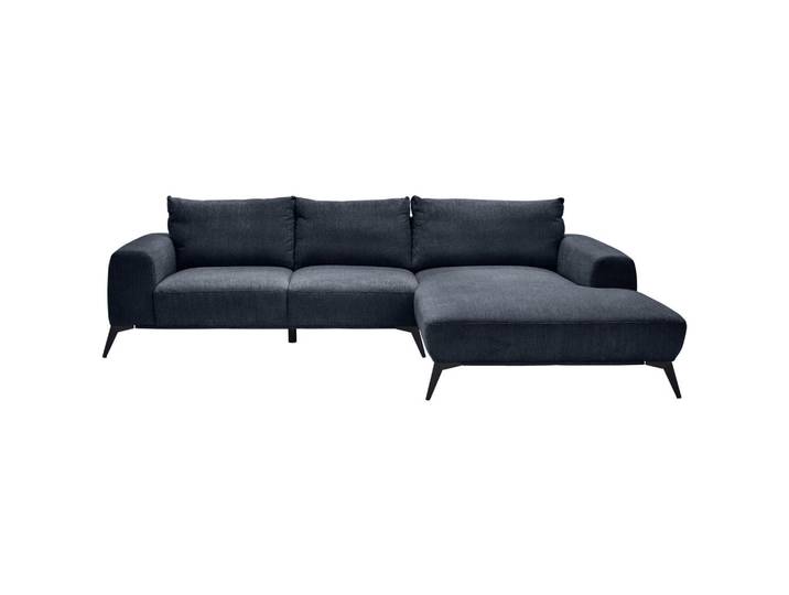 Stylife Ecksofa, Dunkelblau, Metall, 3-Sitzer, Füllung: Schaumstoff, Ottomane rechts, L-Form, 298x187 cm, Stoffauswahl, seitenverkehrt erhältlich, Hocker erhältlich, Wohnzimmer, Sofas & Couches, Wohnlandschaften, Ecksofas