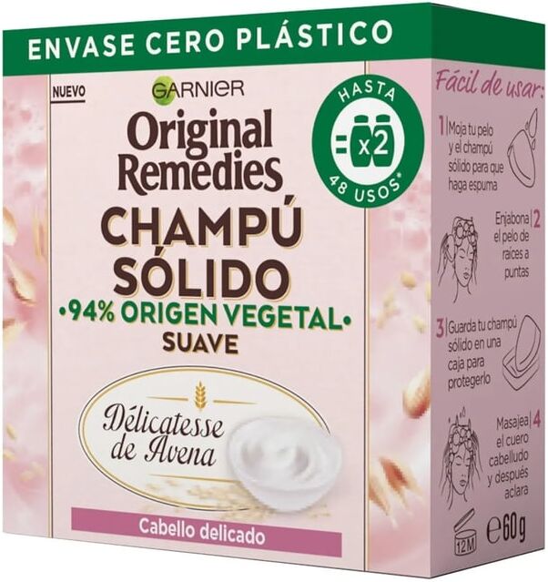 Garnier Original Remedies Champô Sólido Suave De Aveia 60g