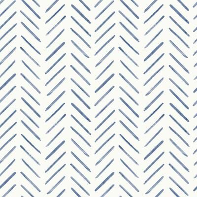 Inspired by Color Painted Herringbone Navy Wallpaper