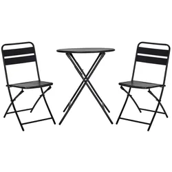 House Doctor Bistro Set im Café-Stil, Helo, 86, 73 cm, Ø 60 cm, schwarz