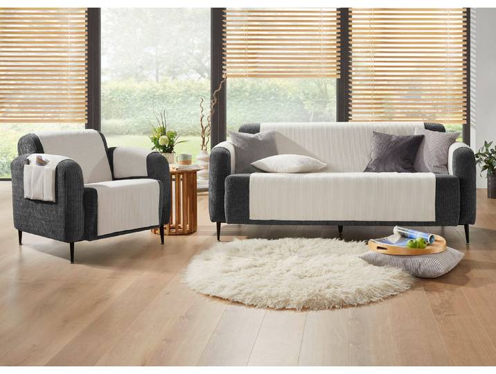 Wohnaccessoires mit Anti-Rutsch-Beschichtung, Creme, Größe 863 (Couchschoner, 165x140 cm)