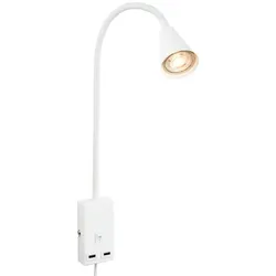 Briloner LED-Bettleuchte Justra Alu, Eisen, Stahl & Metall Weiß
