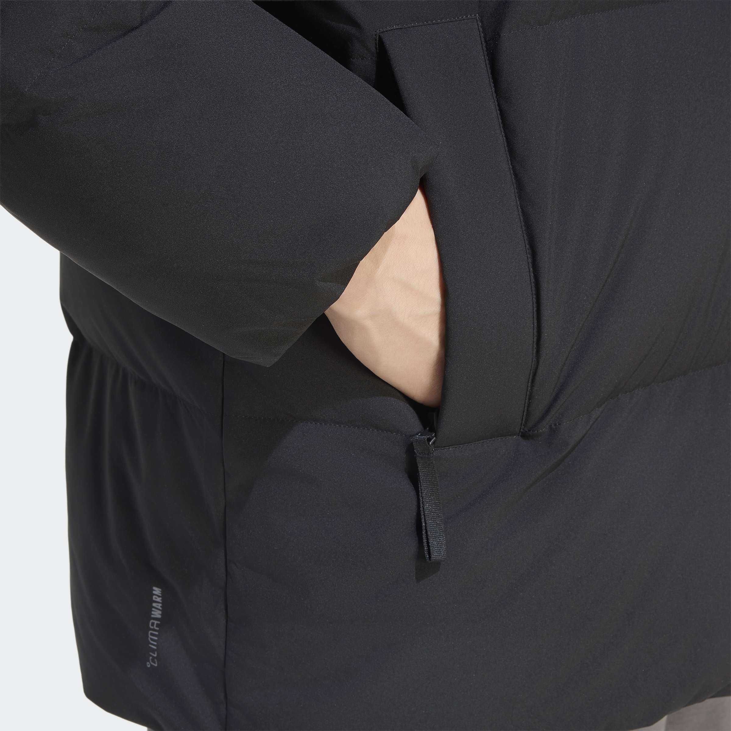 Outdoorjacke ADIDAS SPORTSWEAR "HELIONIC MID-LENGTH", Herren, Gr. M, schwarz, Obermaterial: 100% Polyester. Wattierung: 80% Entendaune, 20% Entenfeder, Jacken Outdoorjacke schwarz M