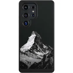 Nivocase Hülle für Samsung Galaxy S25 Ultra Handyhülle NIVOcore Case Schwarz Alpspitze Berg Schnee (Samsung Galaxy S25 Ultra), Smartphone Hülle, Schwarz