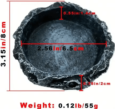 Uplift Curations Realistic Stone Like Reptile Feeding And Water Bowl For Bearded Dragons And Small Reptiles round