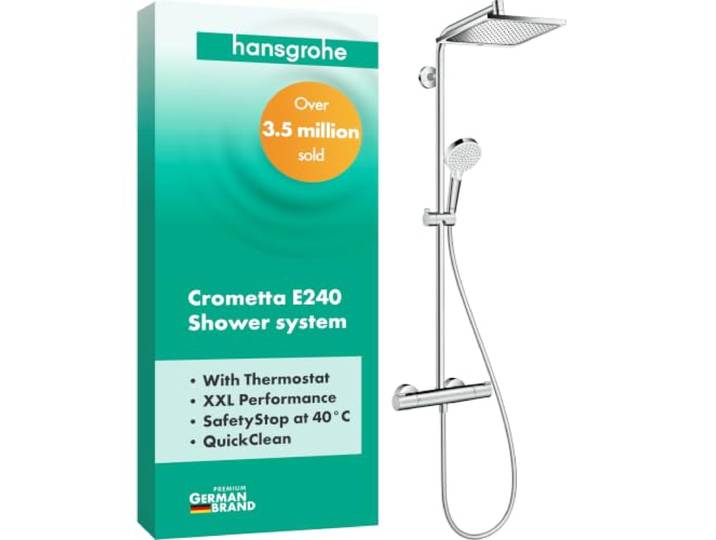 hansgrohe Crometta E Colonne de douche 240\, avec thermostatique de douche\, 1 jet\, chromé\, 27271000