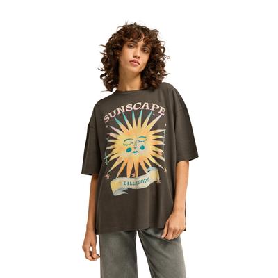 Oversize-Shirt BILLABONG "Distant Stars", Damen, Gr. XS, braun (off schwarz), Obermaterial: 100% Baumwolle., Shirts
