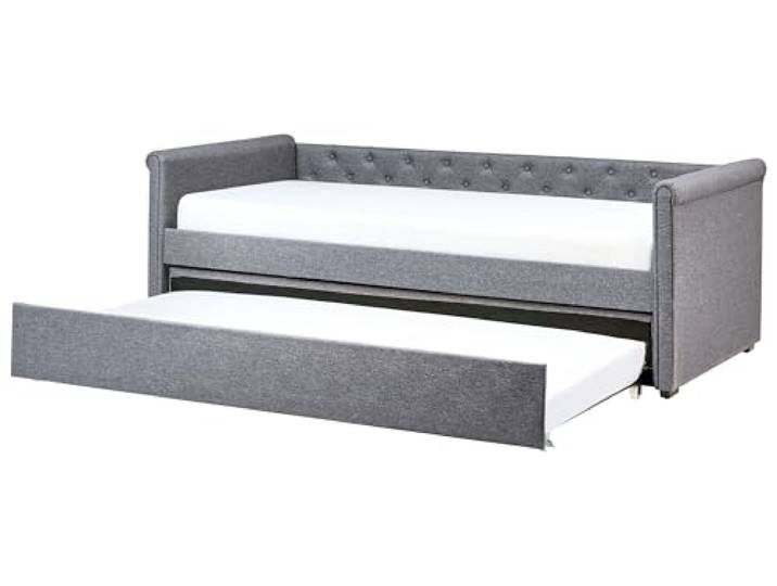 Elegantes Tagesbett ausziehbar Polsterung dunkelgrau Leinenoptik Libourne