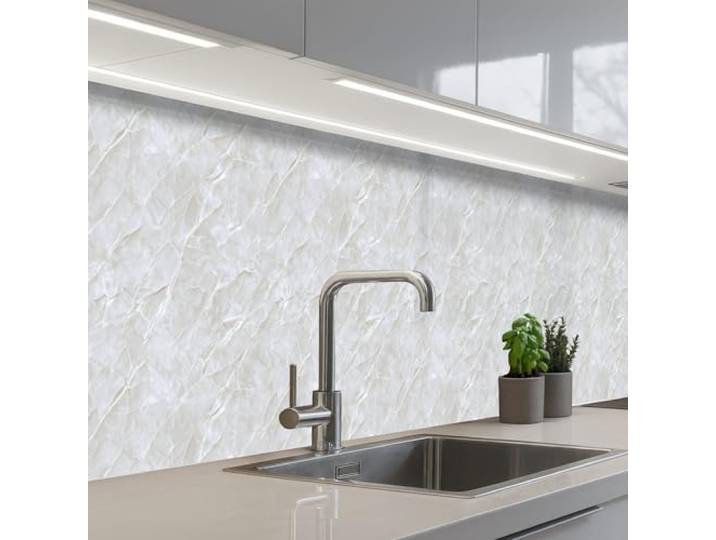 KitchenYeah© Küchenrückwand Selbstklebende Kitchen Wall Protector Küchen 60x300 cm - Rückenwand Küchenfronten Küchenrückwände Küche Wand Oberfläche - Textur - Grau