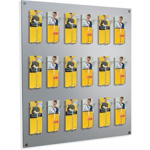 Kerkmann Prospekthalter 6203, Focus, alusilber, Wandprospekthalter, Metall, 18 x DIN lang