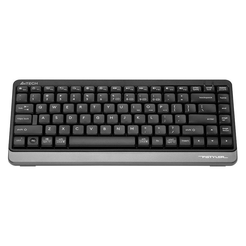 A4Tech Tastatur FSTYLER FBK11 2 4 GHz + BT Schwarz und Grau A4TKLA47124 (US, Kabellos) (A4TKLA47124)