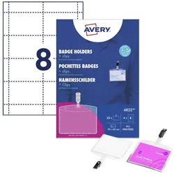 AVERY Zweckform Namensschilder, transparent  9 x 6 cm