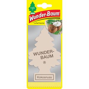 Wunderbaum Autoduft 134204, Kokosnuss, bis zu 7 Wochen, Duftbaum, Anhänger
