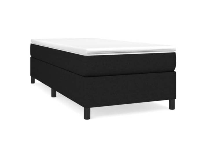 PUGYNBK Boxspringbett mit Matratze, Schwarz, 90 x 200 cm Taschenfedern, mittlere Festigkeit, Holzlatten, weicher Schutz