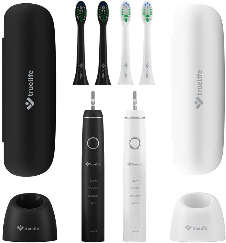 TrueLife SonicBrush Compact Duo brosse à dents électrique sonique, 2 supports 2 pcs