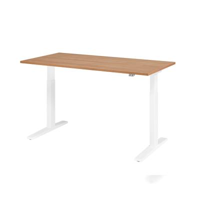 Hammerbacher-Sitz-Steh-Schreibtisch el.160x80cm Nussb/Weiß-VXMKA16/N/W