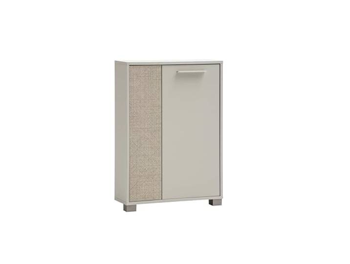 Schildmeyer Highboard Edno 159988, cremebeige/Canasta Dekor, 59,8 x 19,5 x 85,2 cm