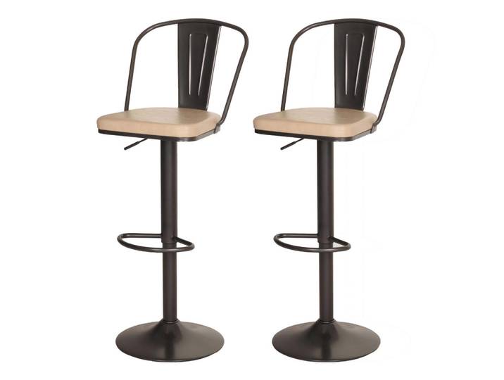 MCW Barhocker H10A Schwarz, Beige 2er-Set, 43x112x42 cm, Esszimmer, Barmöbel, Barhocker