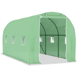 Helloshop26 - Gewächshauszelt für Pflanzen Blumen und Gemüse 9 m2 4,5 x 2 x 2 m grün