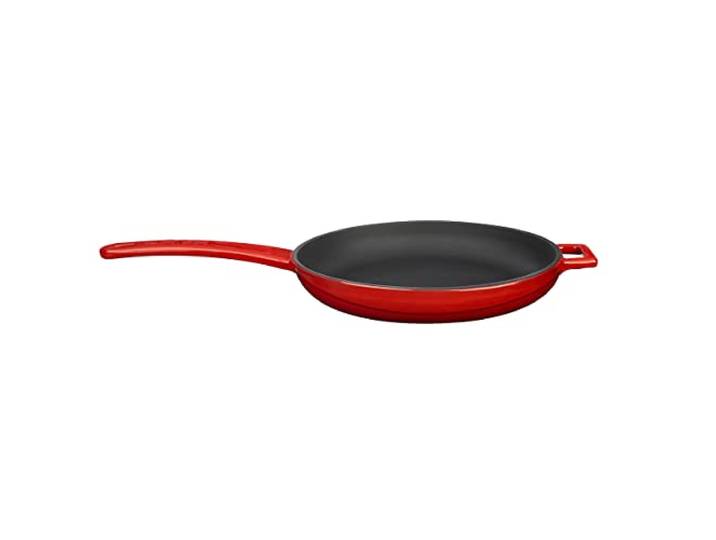 LAVA Cookware Gusseisen emailliert Bratpfanne mit Metallgriff, rund, 20 cm, rot