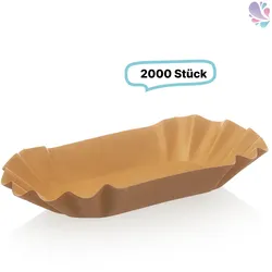 Pappschalen Pommesschalen medium 2.000 Stk, to go, take away, biologisch abbaubar, nachhaltig, kunststofffrei