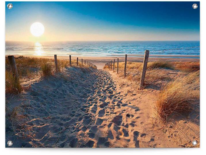 Poster REINDERS Dünenweg zum Meer , blau (farbe bild(er): blau), B:80cm H:60cm T:0,1cm, Leinwand, Bilder, Poster