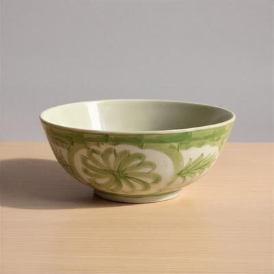 Storied Home Hand Painted Stoneware Bowl with Floral Design