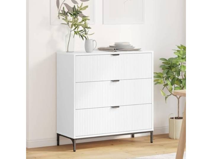 HEFZGDB Stabiles Sideboard mit Metallbeinen und Wandbefestigung, Sideboard mit großen Fächern für Esszimmer und Küche, minimalistisches mit Ablagefläche und Fächern, modernes