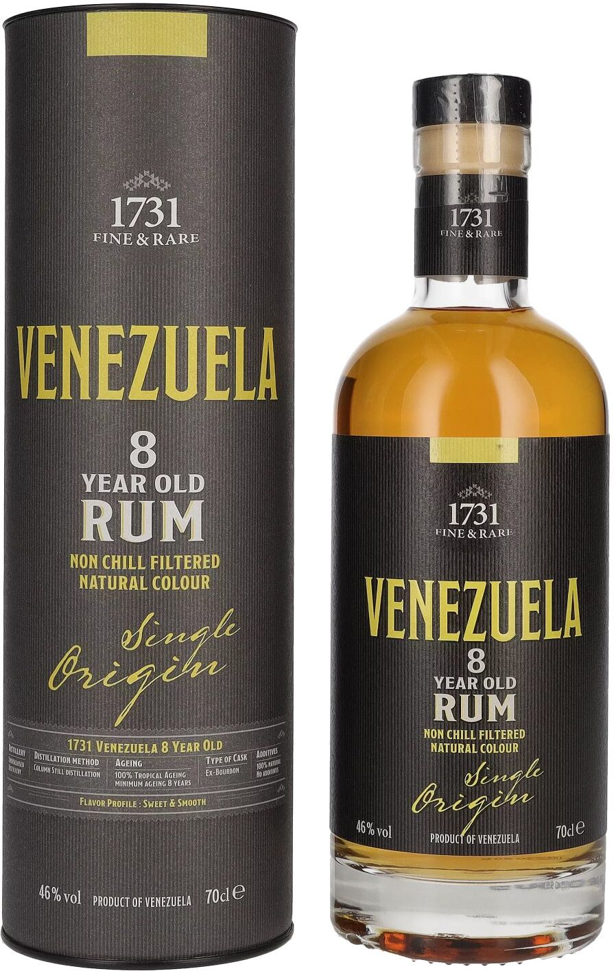 1731 Fine & Rare VENEZUELA 8 Years Old Single Origin Rum 46% Vol. 0,7l in Geschenkbox