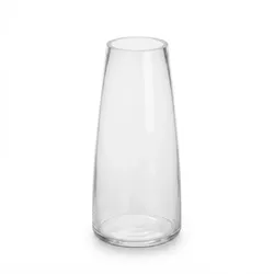 Relaxdays Vase, Glasvase für Blumen, Tischvase aus Glas, hohe Blumenvase, Dekovase, Maße HxD: 21,5 x 10 cm, transparent