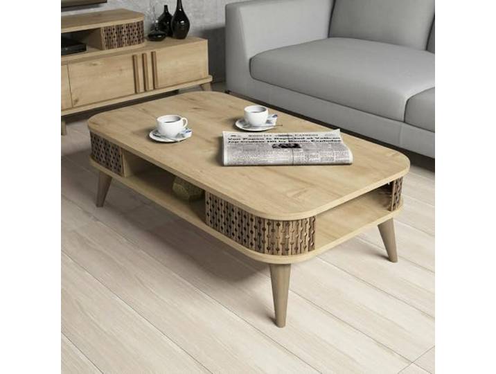 Dmora Couchtisch Kocab 105x60x34,6h cm Braun mit Magazinhalter