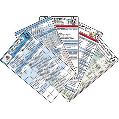 Medikamenten Karten-Set 2025 - Notfallmedikamente, Analgesie & Sedierung, Inkompatibilitäten intravenöser Medikamente, Medikamente - Haltbarkeit nach