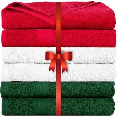 Ample Decor Thick Ultra Soft Cotton Hand Towels 18x28 Inch - 6 Pcs
