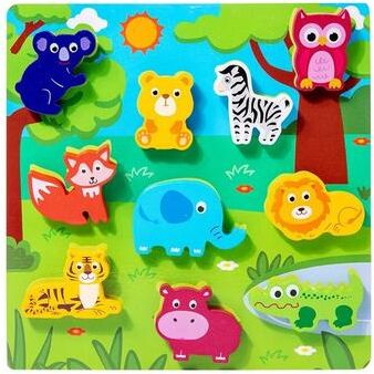 Uplifted Finds Children's 3D Puzzle Early Education Fun DIY Paste Wood Educational Toys For Kids forest