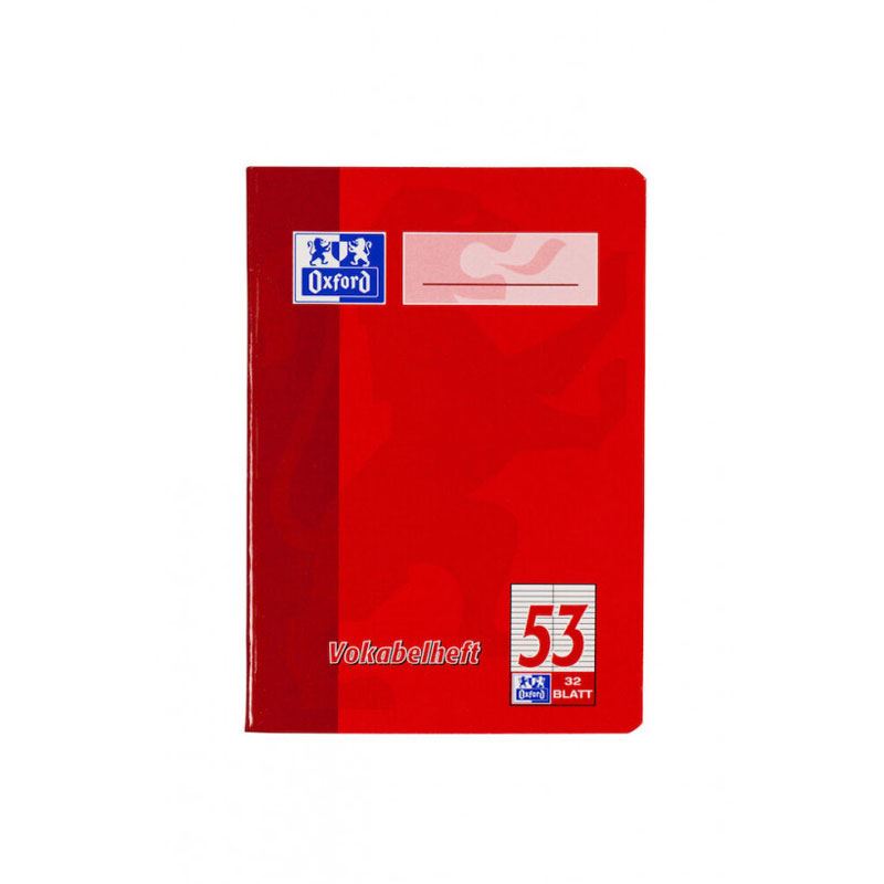 OXFORD Vokabelheft 2-Spalten Lineatur 53 liniert DIN A4 ohne Rand, 32 Blatt