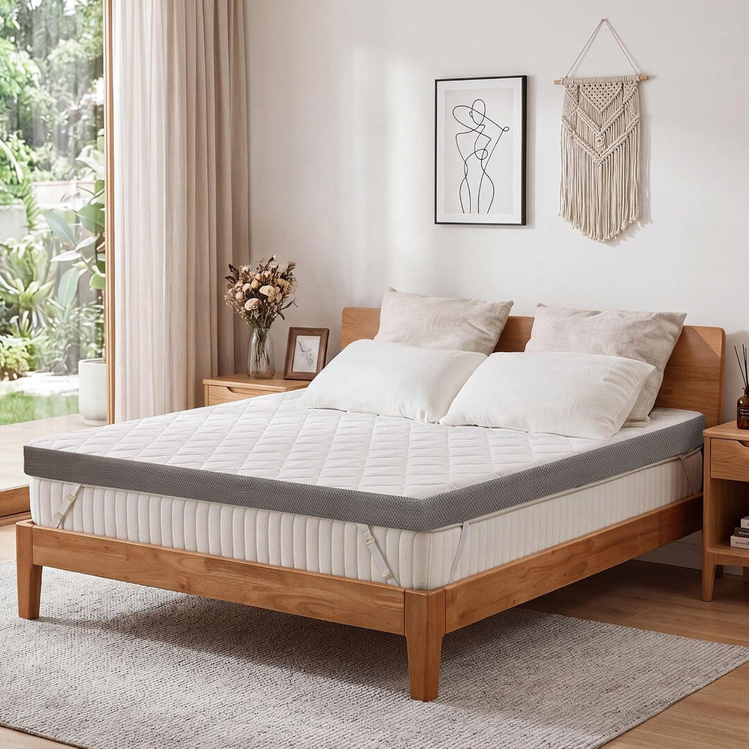 Rebrilliant cm Memory Foam Mattress Topper White 5cm/Single (3')