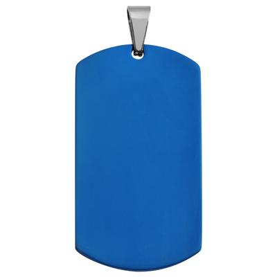 Dog Tag Anhänger AKZENT "Arta, langlebig", blau, Schmuckanhänger, Damen, Edelstahl