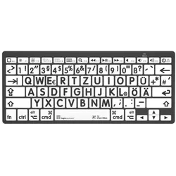 Logickeyboard LargePrint Mini Mac (DE, Kabellos), Tastatur, Schwarz, Weiss