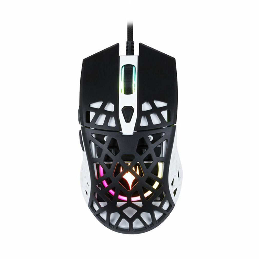 Konix KX MAGIC ULTRA LIGHT optische muis, 12400 DPI, USB Type-A, zwart/wit