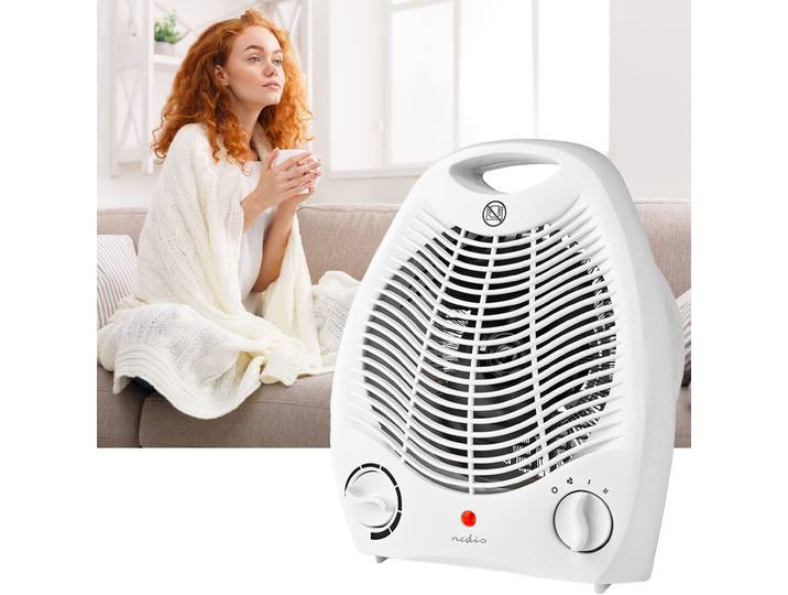 Heizlüfter, portabel, weiss, 2 Heizstufen + Ventilatorfunktion, 1000 / 2000 W