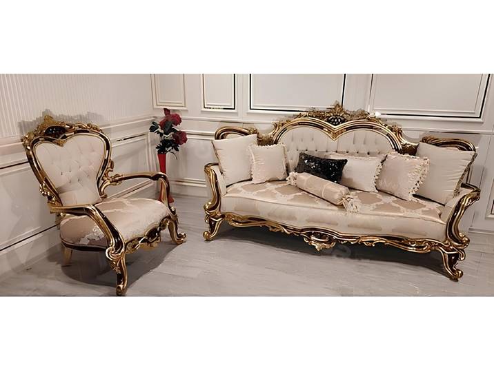 Xlmoebel Polstergarnitur Klassische Chesterfield Couch im Barock Stil 2tlg. Sofagarnitur, (Sofagarnitur, 2-tlg., 2-tlg. Sofagarnitur), Made in Europa