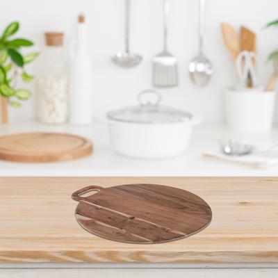 "IH Casa Decor Acacia Wood Round Serving Board With Handle 18"""
