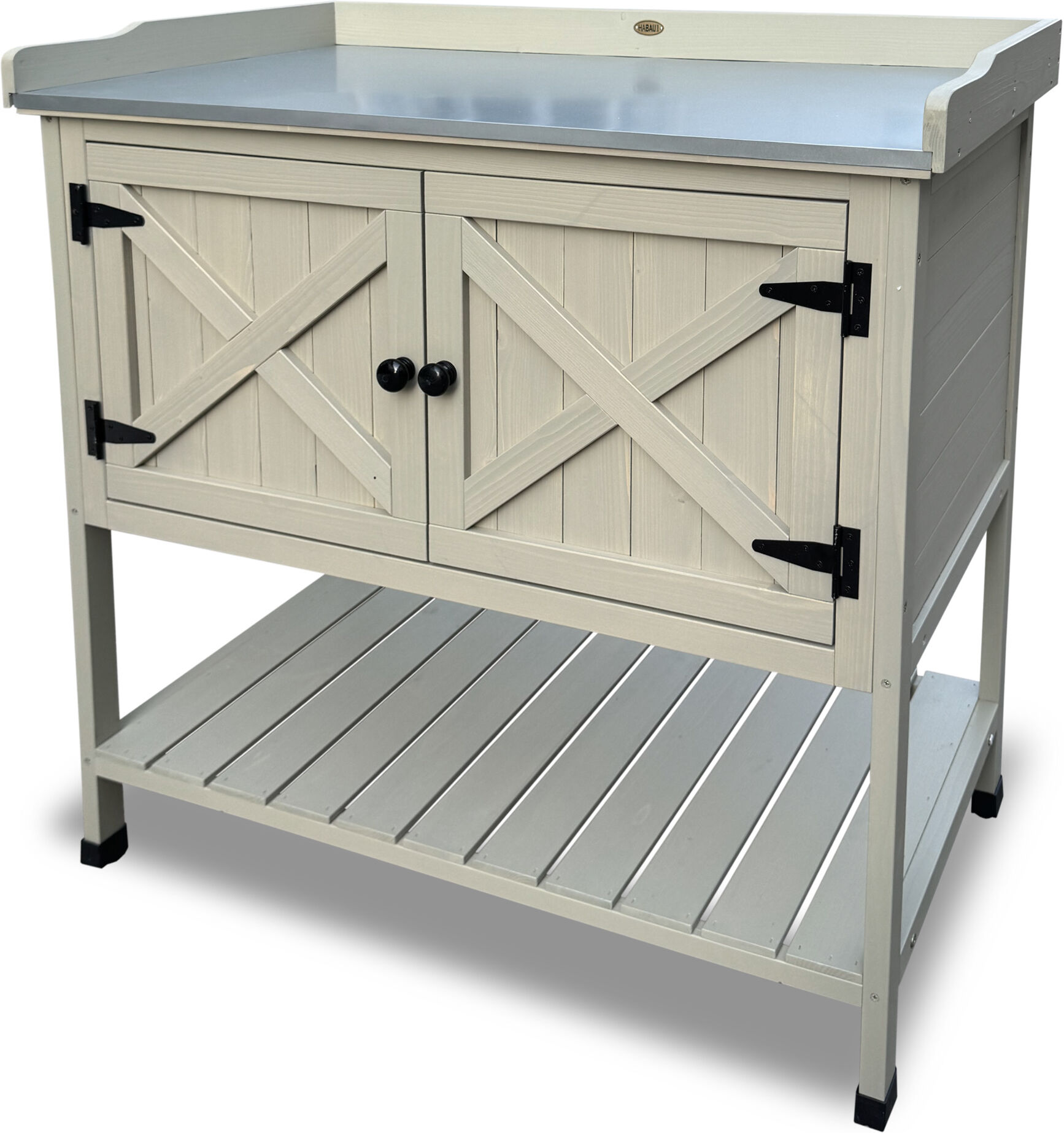 HABAU Pflanztisch mit Ablage und Schrank, 98 x 48 x 97 cm, aus Holz