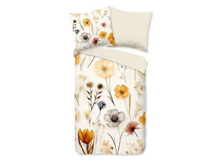 Good Morning Baumwoll-Bettwäsche 155x220 Lara Wiesenblumen Natur Ecru 33171