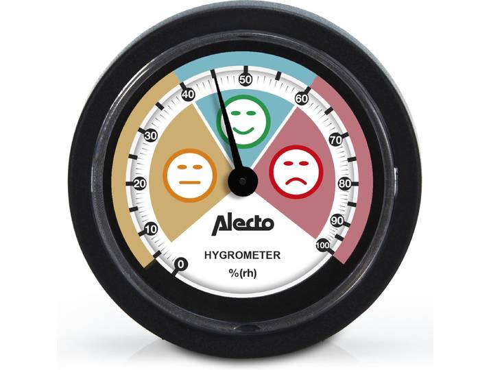 Alecto WS-05 - Hygrometer voor binnen - Werkt zonder batterijen - Zwart