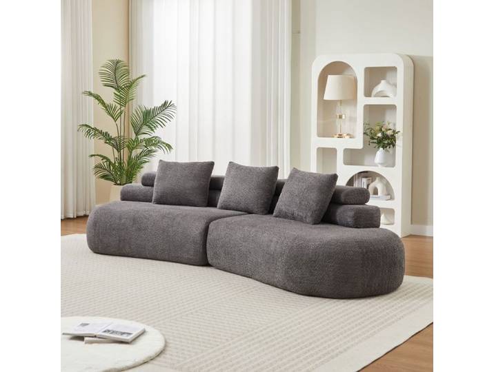 Canapé modulable - SOGEU - Cashew - Chenille - 3 pièces - Demi-lune courbé