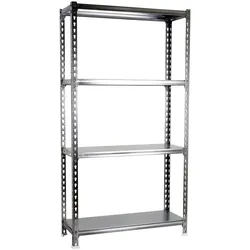 SimonRack Metallregal, 1500x900x300 mm, 4 Ebenen, Metallboden, 180 kg Biegepunkt, Verzinkt - Simonclick