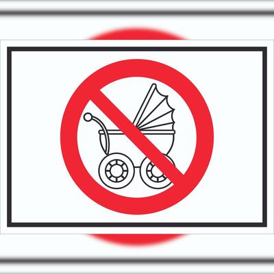 HB-Druck Schild Kinderwagen abstellen verboten Symbol A3 (297x420mm)