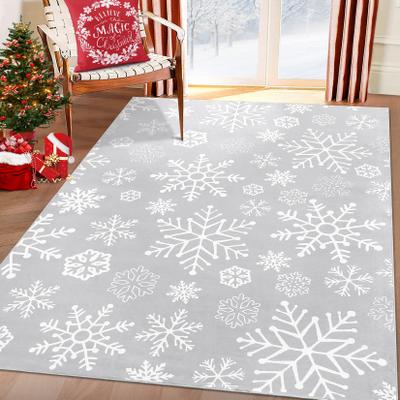 Garvee Christmas Allover Snowflake Indoor Decorative Area Rug