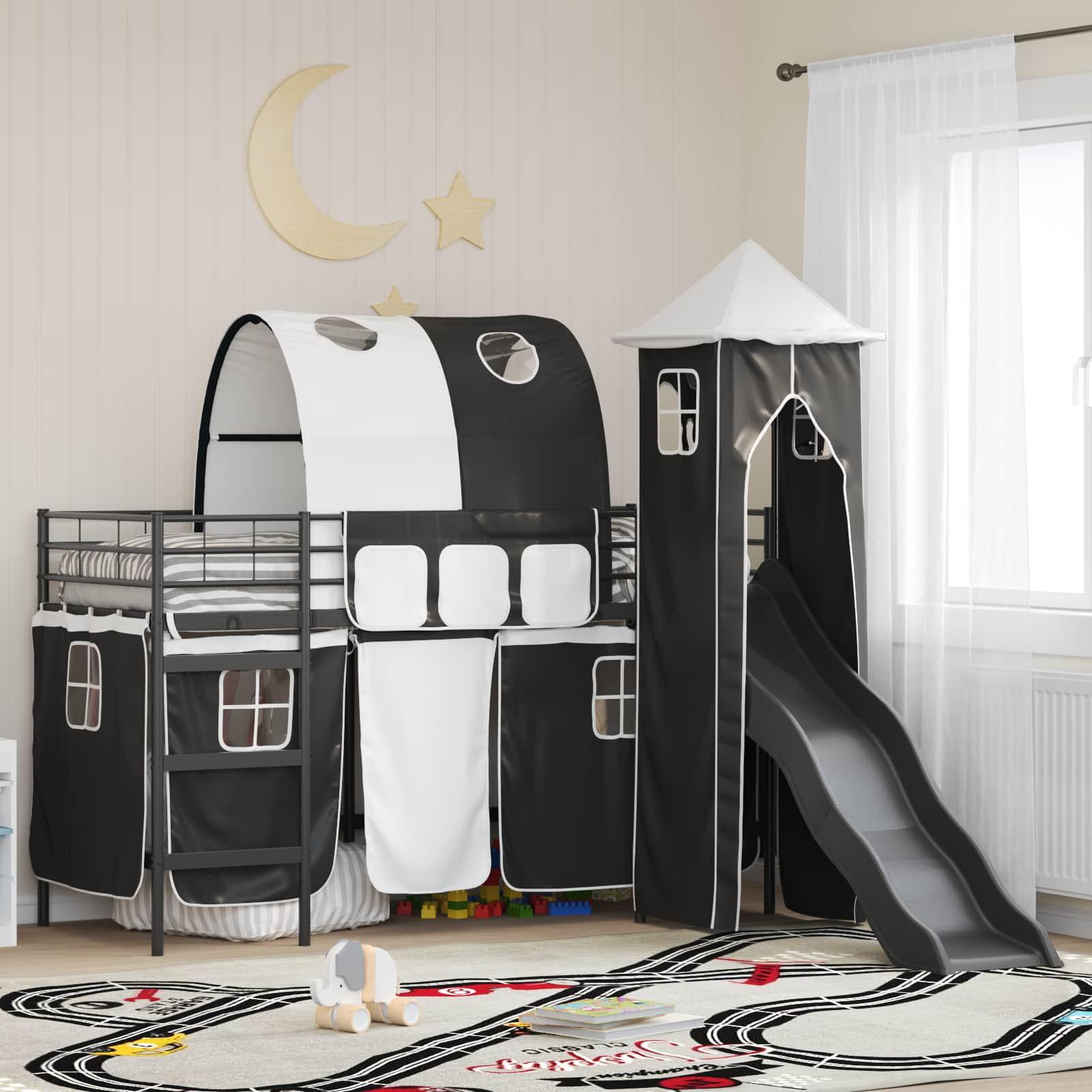 Maison Exclusive - Kinder Etagenbett Gestell Schwarz 75 x 190 cm Metall